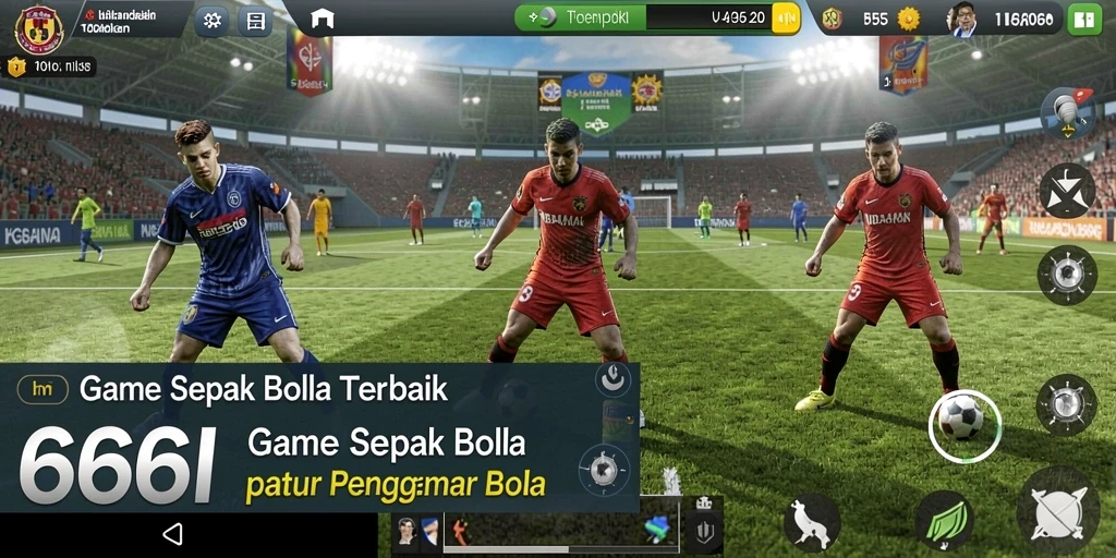 Tampilan game sepak bola yang seru dan menegangkan di 666I.