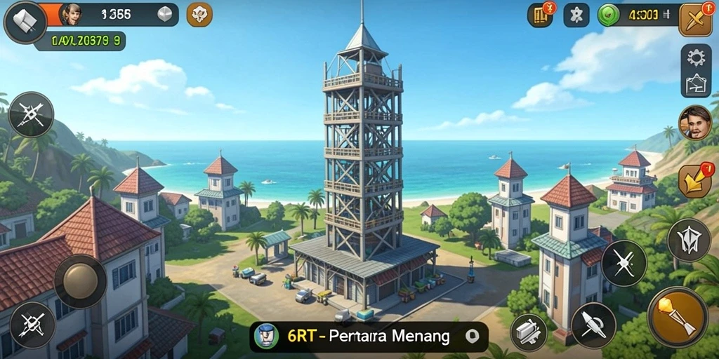 Gameplay mendebarkan dalam 6RT dengan menara dan musuh yang beragam.