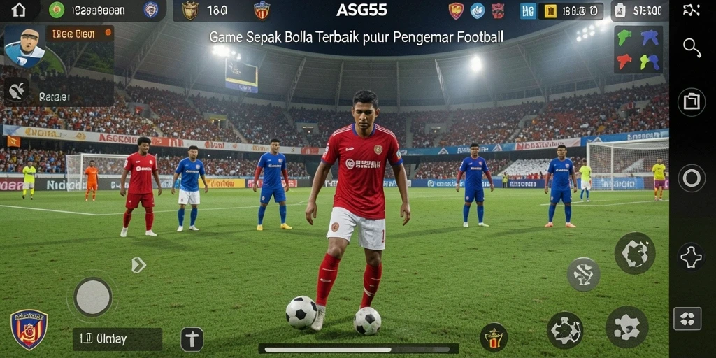 Screenshot menampilkan aksi mendebarkan di lapangan sepak bola.
