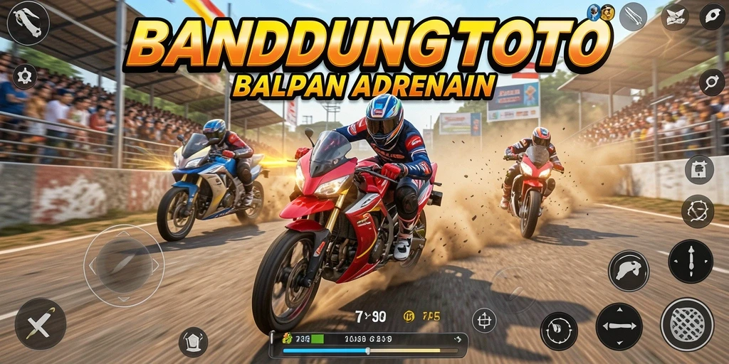 Screenshot menampilkan aksi balapan motor yang seru dan mendebarkan.