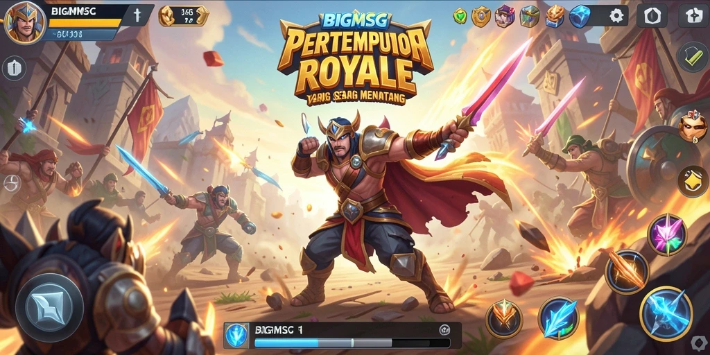 Tangkapan layar menampilkan aksi intens gameplay Battle Royale.