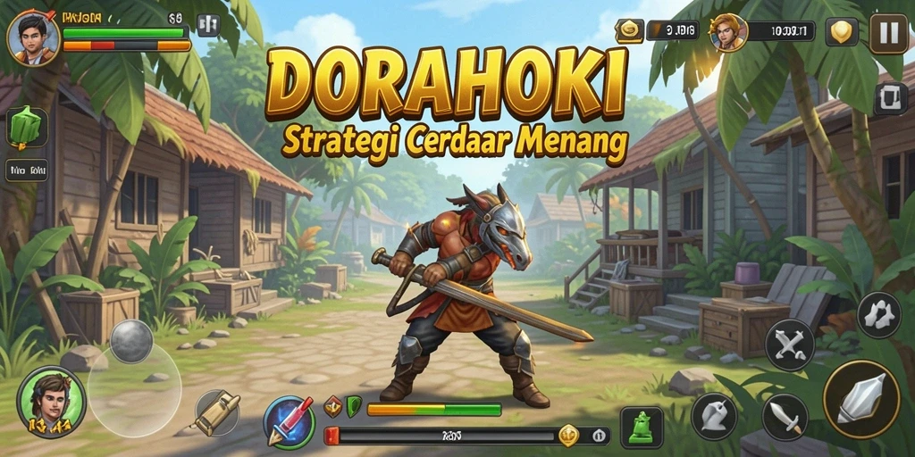 Tampilan gameplay DORAHOKI yang menampilkan strategi taktis dan karakter yang unik.