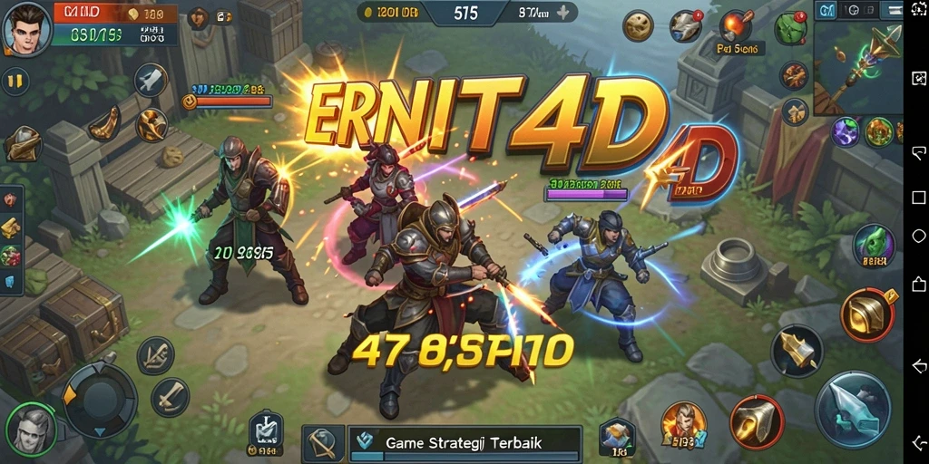 Tampilan penuh aksi dalam gameplay strategi ERNITA4D.