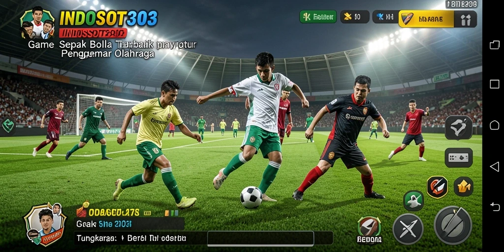 Tampilan gameplay seru dari game sepak bola INDOSLOT303.