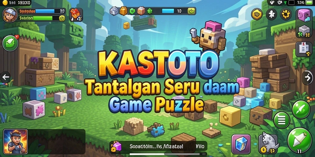 Tampilan gameplay KASTOTO dengan berbagai teka-teki menarik.