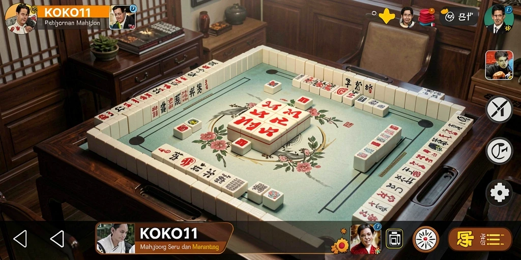 Tampilan gameplay menegangkan dalam KOKO11 dengan desain Mahjong yang menarik.