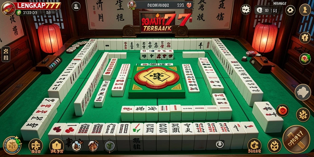 Screenshot gameplay LENGKAP777 menampilkan suasana bermain Mahjong yang menarik.