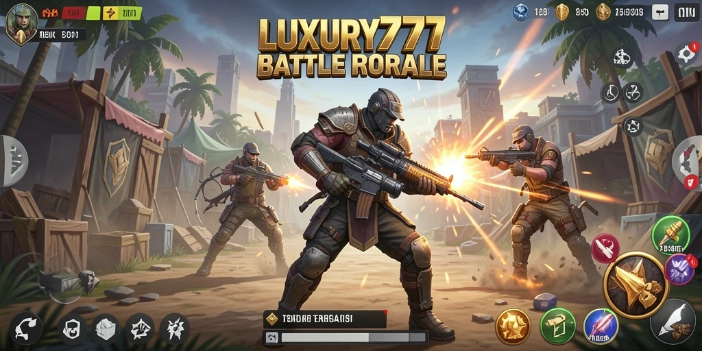 Gameplay intens dan mendebarkan dari LUXURY777 dalam pertempuran Battle Royale.