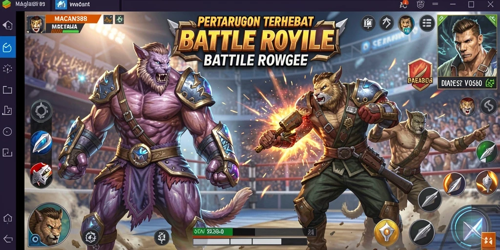 Tangkapan layar dari gameplay seru battle royale MACAN388.