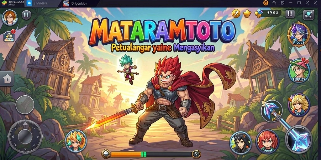 Screenshot utama MATARAMTOTO menampilkan aksi karakter Anime yang seru.
