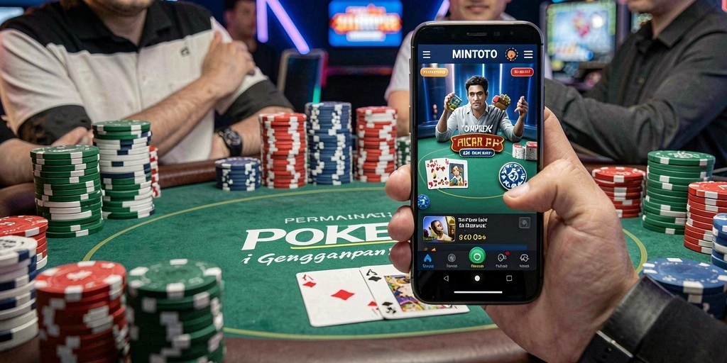 Screenshot gameplay MINTOTO yang menampilkan aksi poker mendebarkan.