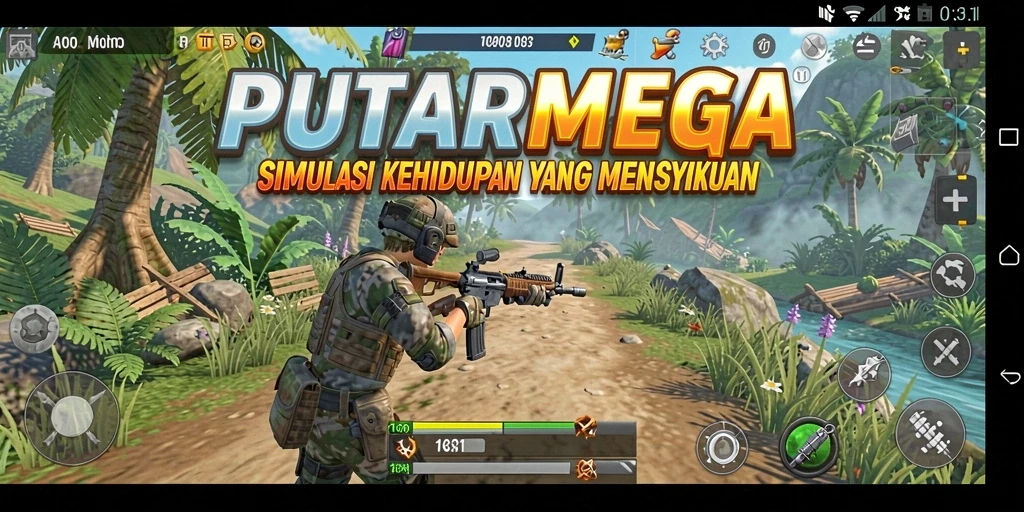 Screenshot gameplay PUTARMEGA yang menampilkan keseruan simulasi.