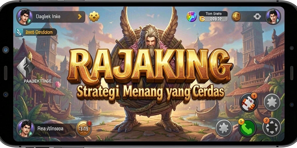 Tangkapan layar utama RAJAKING menampilkan gameplay strategis yang mendebarkan.