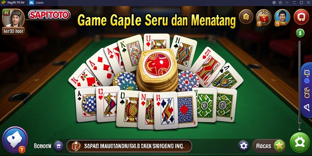 Tampilan gameplay Gaple yang seru dan interaktif di SAPITOTO.