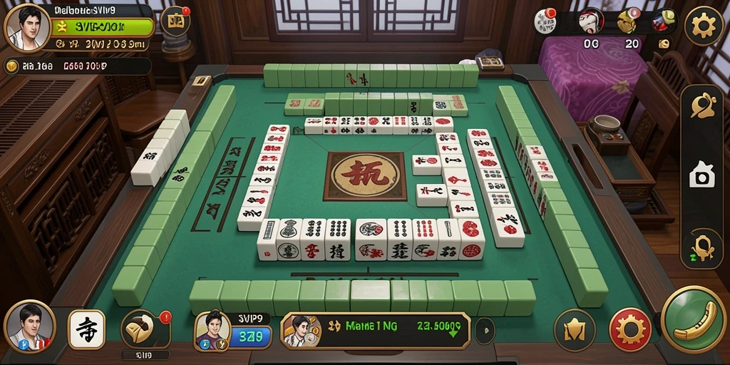Tampilan gameplay menarik dari SVIP9 dengan elemen Mahjong yang menawan.