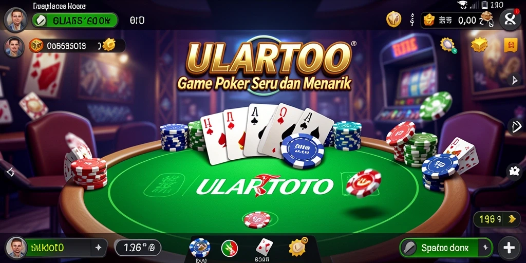 Screenshot ULARTOTO menampilkan momen seru di meja poker.