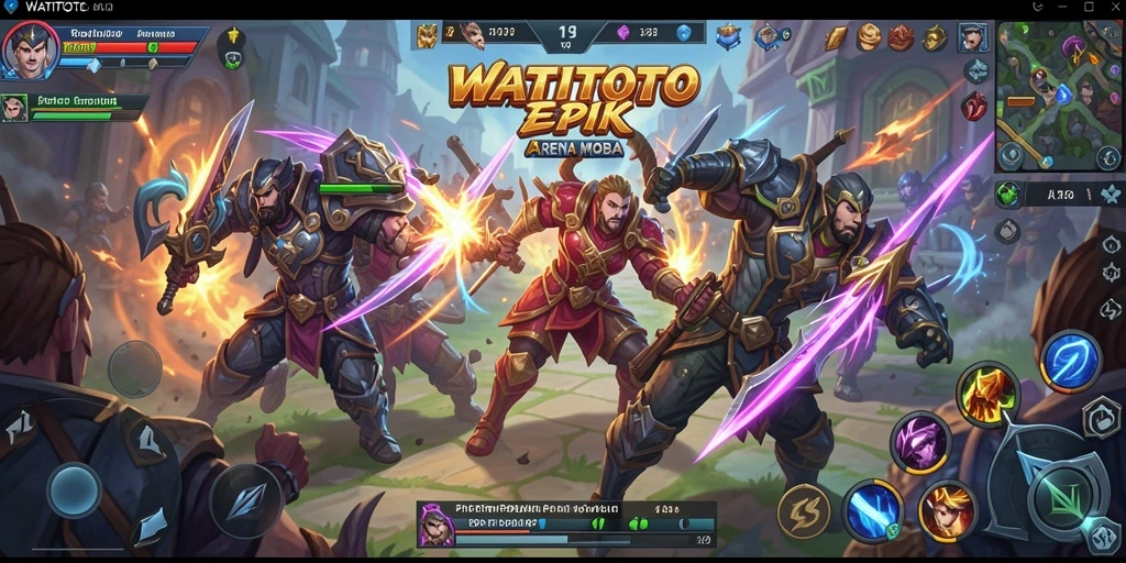 Tampilan gameplay seru dalam WATITOTO dengan aksi pertarungan yang dinamis.