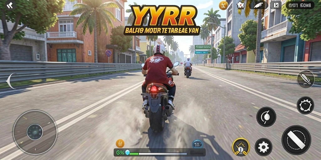 Gameplay seru dengan balapan motor yang mendebarkan di YYRR.